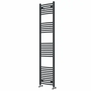 Right Radiators 1800x400 mm Curved Heated Towel Rail Radiator Bathroom Ladder Warmer Anthracite