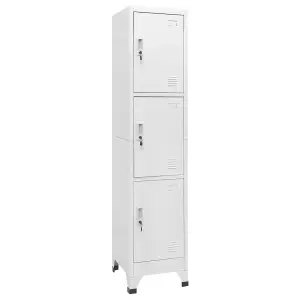 Berkfield Locker Cabinet with 3 Compartments 38x45x180 cm