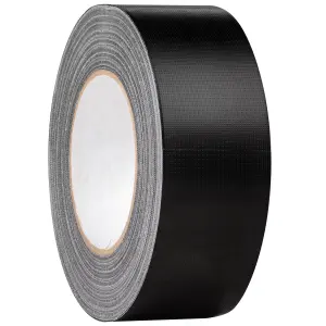 Hardys Black Duct Tape (L) 50m (W)50mm - 220um Thick, Waterproof Backing, Extra Strong Adhesive Formula, Easy Tear Perforations