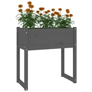 Berkfield Planter Grey 78x40x81 cm Solid Wood Pine