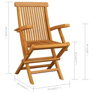 Berkfield Garden Chairs 3 pcs Solid Teak Wood