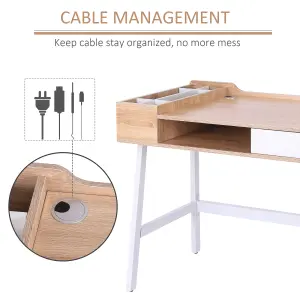 HOMCOM Computer Desk PC Workstation Storage Unit Metal Frame Home Office Study