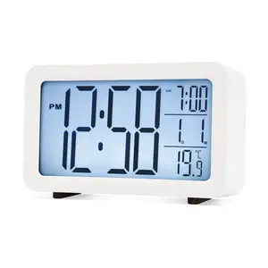 Digitally Quartz Movement / Crystal Alarm Tabletop Clock White