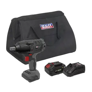 Sealey Brushless Impact Wrench Kit 1/2"Sq Drive 20V 4Ah SV20 Series CP20VPIWKIT1