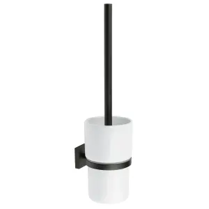 Smedbo Wall Mounted Toilet Brush and Porcelain Container