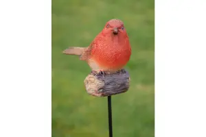 Robin sitting on Stake Garden decoration