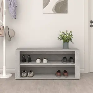 Berkfield Shoe Rack Concrete Grey 100x35x45 cm Engineered Wood