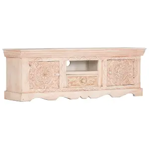 Berkfield TV Cabinet White 120x30x40 cm Solid Mango Wood