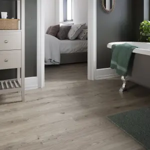 GoodHome Rowley Grey Wood effect Laminate Flooring, 1.995m²