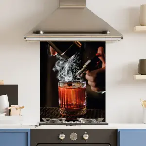 Premium 60cm x 75cm 6mm  Whiskey Cocktail Kitchen Splashback Various Sizes Toughened - 60 cm