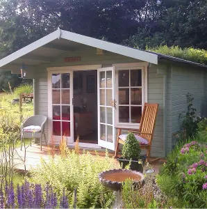 Shire Cannock 12x12 ft Toughened glass & 1 window Apex Wooden Cabin