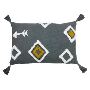 furn. Inka Tufted 100% Cotton Feather Filled Cushion