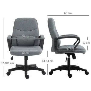 Vinsetto Office Chair with Massage 360 Swivel Chair Adjustable Height Grey