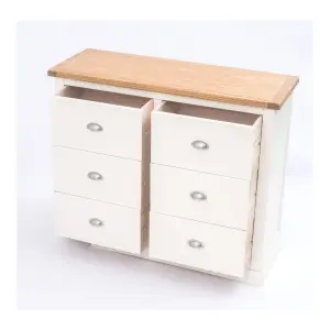 Cosenza 6 Drawer Chest of Drawers Chrome Cup Handle