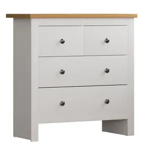 Vida Designs Arlington White 2+2 Drawer Chest (H)810mm (W)790mm (D)350mm