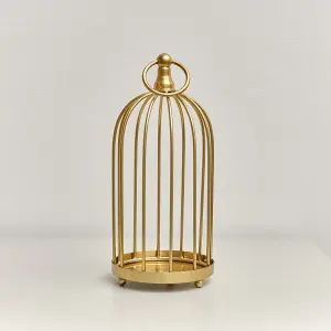 Melody Maison Gold Metal Birdcage Candle Holder - 24cm