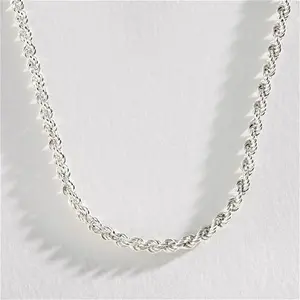 Revere Sterling Silver Hollow Rope Necklace