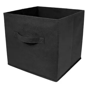 2 Large Square Canvas Cube Storage Box - Foldable - Collapsible Fabric Cubes - Fold Flat When Not In Use