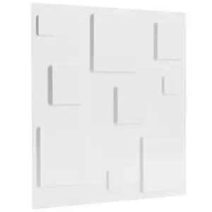 3D Wall Panels Adhesive Included - 6 Sheets Cover 16.15ft²(1.5m²) Interior Cladding Panels - 3D Blocks Design in Matte White