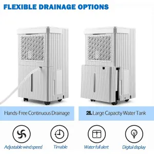 12L Day Dehumidifier with Automatic Humidity Sensor & Display 24 Hour Timer