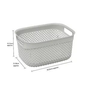 JVL Droplette Design Plastic Storage Box, Grey