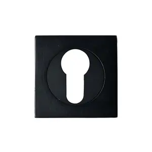 Square Euro Profile Escutcheon 52 x 52mm Concealed Fix Matt Black