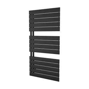 Agadon Panio Up Designer Panel Towel Radiator 1195 x 600 mm Black - 2457 BTU - 10 Years Guarantee