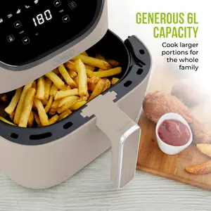 Tower Vortx Air Fryer with Digital Control Panel, 1700W, 6L Latte