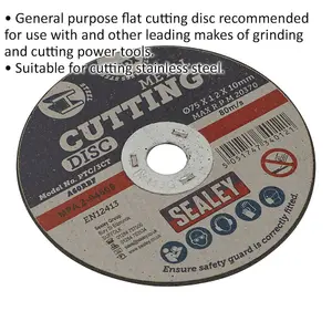 75mm Heavy Duty Metal Cutting Disc for Angle Grinders - 10mm Bore