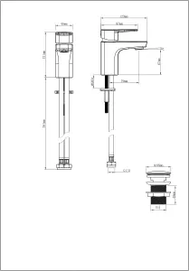 GoodHome Teesta Small Square Basin Mono mixer Tap