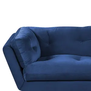 3 Seater Velvet Sofa Blue LENVIK