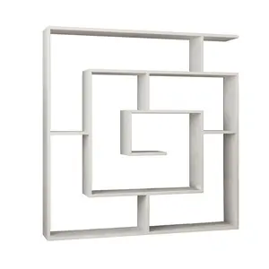 Labirent Bookcase | Modern Maze-Design Freestanding Unit with 5 Shelves White