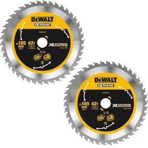 2 X Dewalt DT99561 165mm x 20mm 42T Extreme Runtime FlexVolt Plunge Saw Blade DCS520