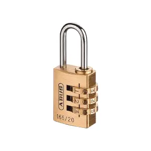 ABUS Mechanical 165/20 20mm Solid Brass Body Combination Padlock (3-Digit) Carded