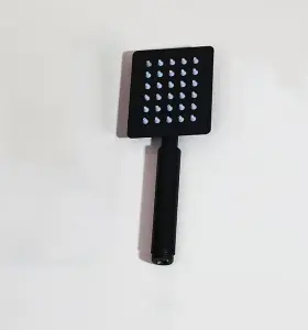 Square Handset For Bath Mixer Tap Or Shower Black