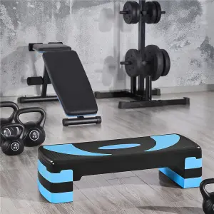 Yaheetech Blue Compact Size Aerobic Stepper with Risers