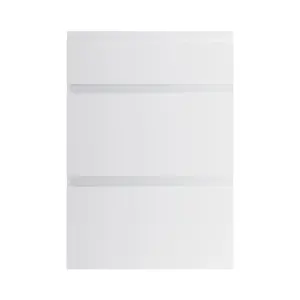 GoodHome Garcinia Integrated handle Gloss light grey 3 drawer front, Pack of 1 (H)715mm (W)497mm (T)19mm