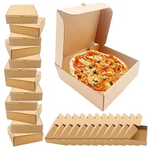 10 x Brown 9" (9.5 x 9.5 x 1.5") Cardboard Postal, Takeaways, Restaurants, Desserts & Pizza Take Out Boxes