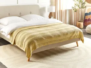 Bedspread DAULET Cotton 150 x 200 cm Yellow