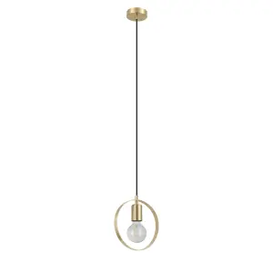 GoodHome Kaitains Matt Gold effect Pendant ceiling light, (Dia)200mm