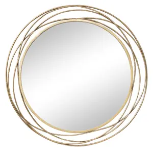 Melody Maison Large Round Gold Mirror 88cm x 85cm