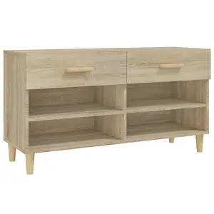 Berkfield Shoe Cabinet Sonoma Oak 102x35x55 cm Engineered Wood