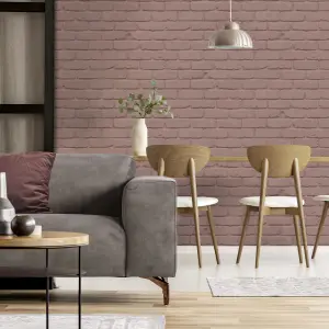 Fine Decor FD43601 Painted Brick Wallpaper, Pink