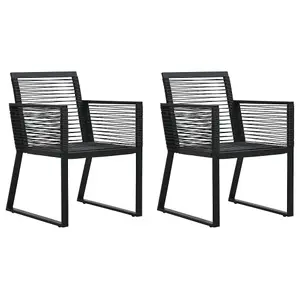 Berkfield Garden Chairs 2 pcs Black PVC Rattan