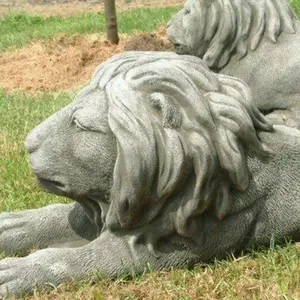 Pair of Laying Classic Lions sculptures