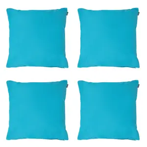 Veeva Indoor Outdoor Cushion Set of 4 Aqua Blue Water Resistant Cushions