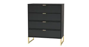 Madrid 4 Drawer Chest in Black Ash (Ready Assembled)