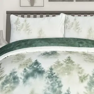 Smart Living Luxury Super Soft Reversible Misty Forest Duvet Cover with Pillowcase