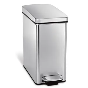 Simplehuman 10L Profile Pedal Bin, Plastic Lid Brushed Stainless Steel