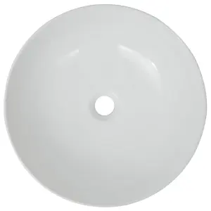 Berkfield Basin Round Ceramic White 41.5x13.5 cm